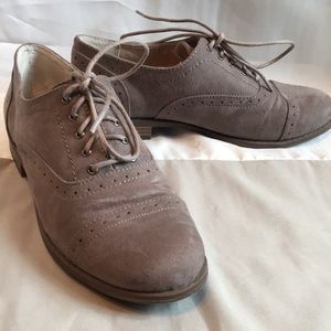 White Mountain Taupe Faux Suede Oxfords